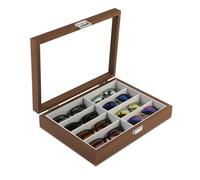 BAOJULONG 8 slot Organizer per occhiali da sole in legno, occhiali da sole, supporto per occhiali da sole per uomini e donne, scatola regalo, come mostrato nell'immagine., 34.8*25.7*7.5cm
