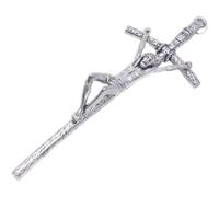 Baokuan Crocifisso Parete Decorazione Croce Appeso a Parete Scultura di Gesù in Argento Decorazione Religiosa della Chiesa per Il Natale del Ringraziamento