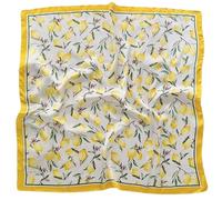 Baokuan Sciarpa di Seta con Stampa Limone, Sciarpe di Seta Quadrate retrò, Foulard Bandana Stampato Floreale Accessori Fazzoletto Sposa per Festival Cosplay Rave Outfit Regali 70 * 70 Cm