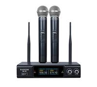 BAOLESH Sistema microfonico wireless UHF con due canali, perfetto per karaoke, riunioni, feste, chiesa, DJ e matrimoni - Gamma di frequenza: 514,60 mhz-556,5 MHz (BL-81)