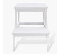 BAOLINXINL Sgabello Scaletta Sedia Sgabello Solido Scaffale in Legno Sedili Supporti 2 Gradini Mobili di utilità a Doppio Uso 50x40x24cm Sgabello (Colore : Wood Color) (Bianco)