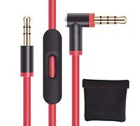 baolongking Cavo di ricambio, per controllo remoto, per cuffie Dre Beats/Pro/Solo/Studio/Mixro, ingresso ausiliario AUX (rosso)