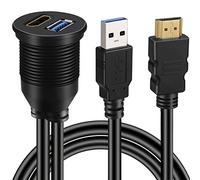 baolongking USB 3.0 e HDMI a HDMI + USB3.0 AUX Extension Dash Panel Impermeabile Car Flush Mount Cavo per auto e moto - 1m