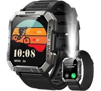 Baolubao Orologio militare da uomo, 2.01" HD, batteria da 900 mAh, chiamata Bluetooth, lampada LED, frequenza cardiaca e SPO₂, monitoraggio del sonno, 100+ modalità sportive, 2 braccialetti inc