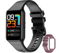 Baolubao Smartwatch Donna Uomo, 10 ATM Impermeabil con Cardiofrequenzimetro/SpO2/Sonno/Contapassi, Notifiche Smart Watch Orologio Fitness Activity Tracker per iOS Android (2 cinturini)