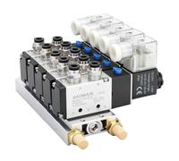 Baomain 5 Elettrovalvola integrata 4V210-08 DC 24V PT1/4 2 posizioni 5 vie Base Silenziatore Raccordi rapidi set (2 posizioni valvola a 5 vie 5 spazi)