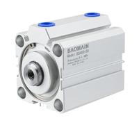 Baomain Cilindro Pneumatico SDA 50x50, Cilindro Sottile in Alluminio a Doppio Effetto, Alesaggio 50 mm Corsa 50 mm per Impianti Pneumatici