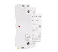 BAOMAIN Contattore CA, 2 poli 2NO, 20 A, tensione bobina CA 220 V, montaggio su guida DIN da 35 mm BCT-20
