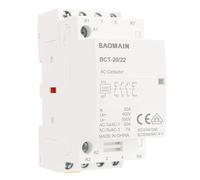 BAOMAIN Contattore CA, 4 poli 2NO 2NC, 20 A, CA 220 V/240 V Tensione bobina, montaggio su guida DIN da 35 mm, omologato VDE, BCT-20/22 (4P 2NO 2NC 220V)