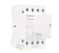 BAOMAIN Contattore CA, 4 poli NO, 63A, CA 220V Tensione bobina, 35 mm Montaggio su guida DIN, VDE Approvato, BCT-63/40_4NO