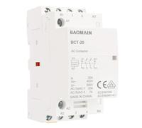 BAOMAIN Contattore CA domestico, 4 poli 2NO 2NC, 20 A, CA 220V bobina, VDE | montaggio su guida DIN da 35 mm, Contattore idoneo per riscaldamento e automazione domestica, omologato VDE, BCT-20