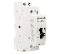 Baomain Contattore manuale domestico CA 24VAC 25A 2 poli 2NO 50/60Hz Circuito di contattore modulare Controllo manuale/automatico Guida DIN 35 mm HC1-25M/20 (2NO 25A 24V)