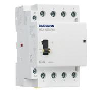 Baomain Contattore manuale per uso domestico 220VAC 63A 4 poli 4NO 50/60Hz Circuito di contattori modulari Controllo manuale/automatico Guida DIN 35mm HC1-63M/40 (4NO 63A 220V)