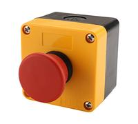 BAOMAIN Segno Rosso Interruttore d'emergenza Momentaneo, Segno Rosso Interruttore a Pulsante 10A 660V Resistente alle Intemperie con Scatola