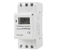 BAOMAIN THC30A Interruttore Orario Digitale 30A Timer Programmabile DIN | Relè temporizzato automatico con schermo LCD e 16 cicli ON OFF. Controllo carico elettrico per luci e pompe 230V