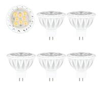 BAOMING 5W Lampadine GU5,3 LED 12V Luce Calda 2700K Equivalente 50W Lampada Alogena, Spotlight LED MR16 Angolo a Fascio 38 °, 450LM 40 Gradi Non-Dimmerabile, 6 Pezzi