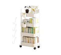 Baoqifong Carrello Portaoggetti a 3 Livelli/4 Livelli, Carrellino Cucina Salvaspazio a Ruote | Organizer per Carrello portaoggetti per Carrello Multiuso | Carrello Porta Libri Organizer per Carrello