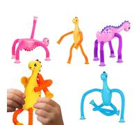Baoqifong Giocattoli Animali con Telescopica, Giocattoli Con Flessibile A Forma Di Dinosauro 4 Pezzi, Idea Regalo con Luci per Bambini Festa Viaggio Intrattenimento