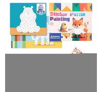Baoqifong Libro Di Puzzle Con Adesivi - Arte 3D Con Adesivi Animali Cartoon Per Apprendimento | Giochi Per La Mente Giocattoli Educativi Veicoli E Animali Abilità Motorie Fini Per Bambine E Bambini