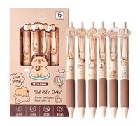 Baoqifong Penna Capibara,6 Pezzi Penne Retrattili Capibara - Strumento di Scrittura a Fumetti Estetico 0.5mm con Asciugatura Rapida per Bambini Donne Adolescenti Studenti Insegnanti Scuola