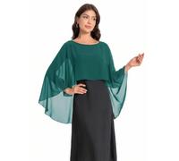 Baoqiya Capelet - Scialli e stole da donna per abiti da sera morbidi, per damigella d'onore, in chiffon, da sposa, taglia unica