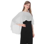 Baoqiya Capelet - Scialli e stole da donna per abiti da sera morbidi, per damigella d'onore, in chiffon, da sposa, Grigio, taglia unica