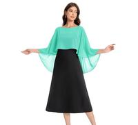 Baoqiya Capelet - Scialli e stole da donna per abiti da sera morbidi, per damigella d'onore, in chiffon, da sposa, acqua, taglia unica