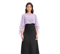 Baoqiya Capelet - Scialli e stole da donna per abiti da sera morbidi, per damigella d'onore, in chiffon, da sposa, taglia unica
