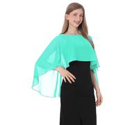 Baoqiya Capelet - Scialli e stole da donna per abiti da sera morbidi, per damigella d'onore, in chiffon, da sposa, acqua, taglia unica