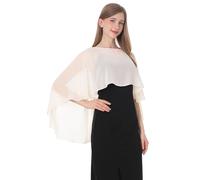 Baoqiya Capelet - Scialli e stole da donna per abiti da sera morbidi, per damigella d'onore, in chiffon, da sposa, taglia unica