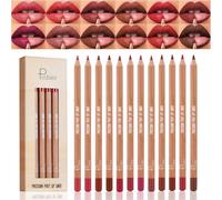 Baorder 12 Colori Matte Lip Liner Set,Matite Labbra Morbide Impermeabili Di Lunga Durata Slim Lip Liner Alta Pigmentata Pastello Lip per Le Donne