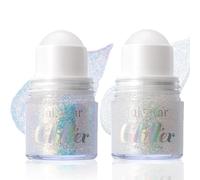 Baorder 2 pezzi roll-on gel glitter per viso e capelli, camaleonte con glitter olografici sotto la luce, paillettes sirena, festival, feste, rave e luccicanti