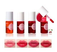 Baorder 4 colori tinta per labbra Stain Set, 3 in 1 Lip Eyes and Cheeks Tint Stain Lip Glaze, velluto opaco mini rossetto liquido, idratante idratante a lunga durata antiaderente tazza lucidalabbra