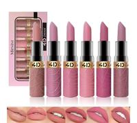 Baorder 6 Pz Set Rossetto Opaco, Rossetto Vellutato Impermeabile A Lunga Durata Colori Ricchi/Finitura Ultra-opaca, Regalo Trucco per Le Donne (Set A) (6, A)