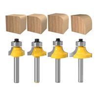 Baorder Set di 4 punte rotonde da 6 mm, per fresa, fresa arrotondata, standard per utensili per la lavorazione del legno, fresa in carburo di tungsteno