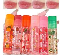 Baorder Set di 6 lucidalabbra roll-On, aromi fruttati, rossetto idratante, olio per labbra trasparente per labbra piene, lucentezza idratante, cura delle labbra per bambini, bambini