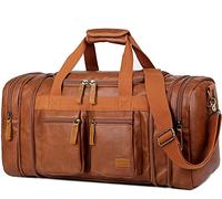 BAOSHA Borsa da Viaggio in Pelle PU Continuare Borsa Weekend per Uomo e Donna Sacco a Sportiva Bagaglio a Mano Duffle da Viaggio per Viaggi, Fine Settimana, Notte HB-21 (Marrone)