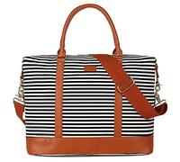 BAOSHA HB-28 - Borsone da viaggio in tela da donna, per la notte, Nero, 16 x 12 x 8 inch, Moderno/aderente