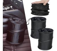 BAOSROY Cestino Auto,Pattumiera per Auto,Cestino Spazzatura Auto,Pattumiera Pieghevole per Auto,Cestino Pieghevole Auto,Pattumiera Portatile per Auto,per Quotidiano e in Viaggio,Nero,2pcs