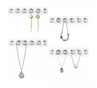 Baoswi Appendini per collane, in acrilico, da parete, con ganci a forma di diamante, per collane, regalo per ragazze e donne (4 confezioni da 6 diamanti, trasparenti)