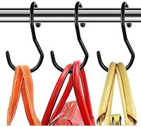 Baoswi Confezione da 12 ganci per borsa per armadio, design unico a spirale, ganci per appendere borse, cinture, sciarpe, cappelli, vestiti, padelle e pentole - nero