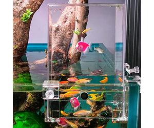 BaoT8YLu Torre di pesce, trasparente, visibile e resistente all'usura, torre di pesca sottovuoto per acquario, con bottoni a pressione, decorazione per acquario, trasparente