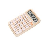 BaotyJie Calcolatrice portatile con interruttore meccanico silenzioso, pulsanti grandi, 14,8x9,3 cm, per calcoli numerici di base, professionale, multiuso, beige