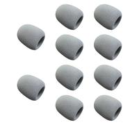 BaotyJie Cover per microfono portatile da 10 pezzi di protezione del parabrezza di sostituzione spessa sponde schiuma per discorsi per le sale conferenze, Grigio