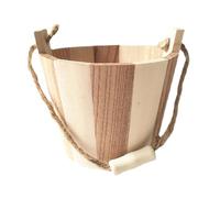 BaotyJie Mini Secchiello in Legno Rustico con Manico, Decorazione da Giardino delle Fate, Organizer per Giocattoli