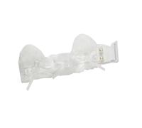 BaotyJie Nastro per Tastiera in Pizzo Accessorio Tastiera Decorazione Orecchie di Gatto Fiocco Perle Materiale Seta Finitura Artigianale Adatto per Scrivania, Bianco, Nastro Farfalla