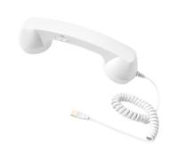 BaotyJie retrò, Ricevitore ergonomico per Cellulare cablato con Volume Regolabile e Cavo per chiamate e riunioni, Bianco