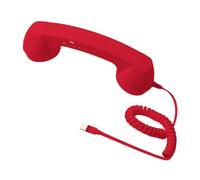 BaotyJie Ricevitore Telefono Retro con Microfono E Altoparlante Cuffia Fissa Maniglia Multifunzione in Pp con Collegamento Type C per Accessori Telefoni E Comp, Rosso