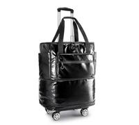 BaotyJie Trolley Espandibile Borsa da Viaggio Valigia a Mano Borsa con Ruote con Design Espandibile E Organizzazione Manico Telescopico Ruote Fluide Passante, Array, Nero, 43 19 58cm