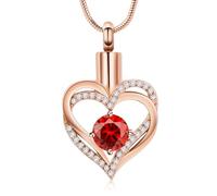 BAOWIQ Collana con urna a forma di cuore per ceneri di cremazione, gioiello commemorativo con pietra portafortuna per moglie, mamma, fidanzata, figlia, regalo per compleanno, San Valentino, festa